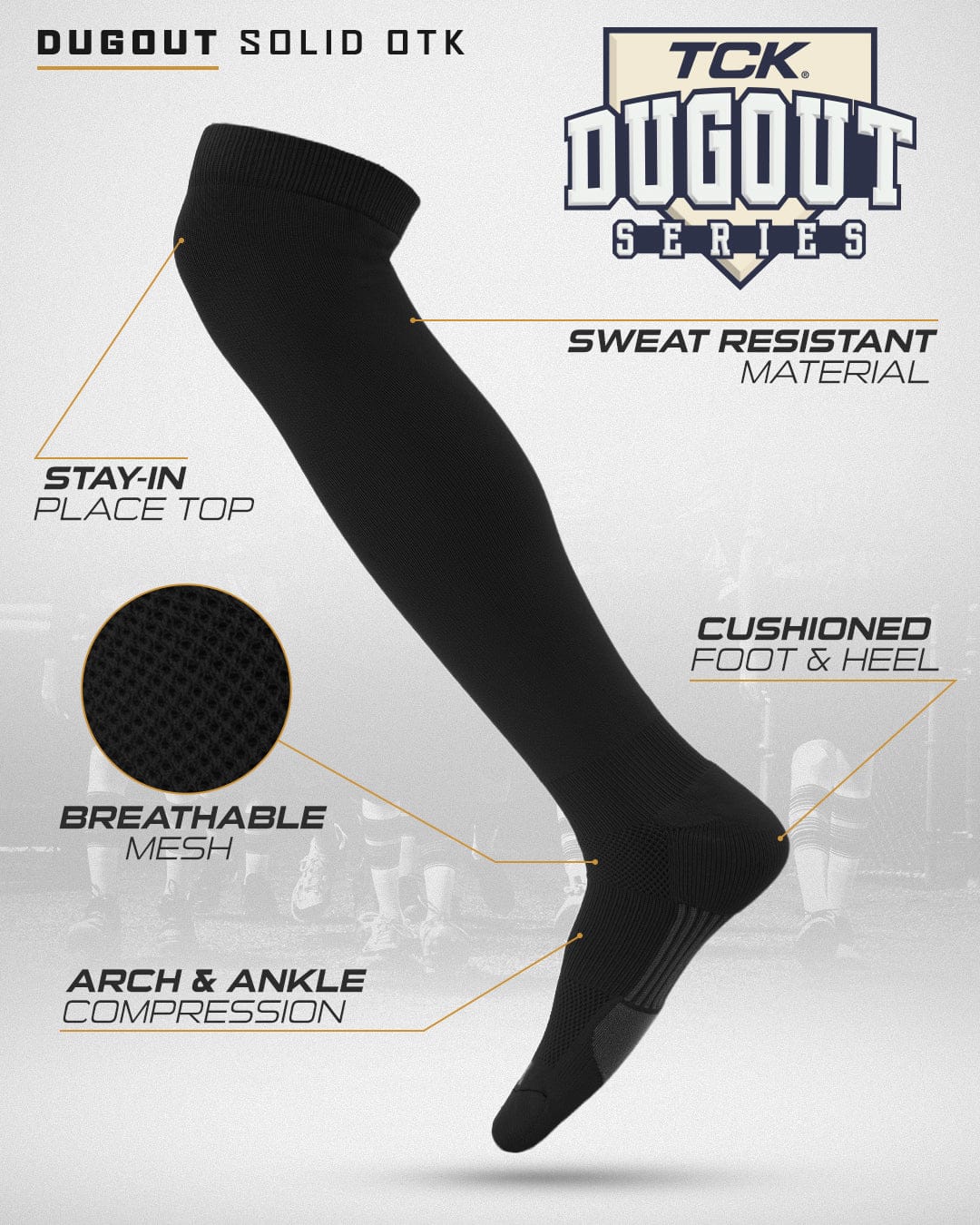 Dugout Over the Knee Baseball Socks | Elite Athletic Sock