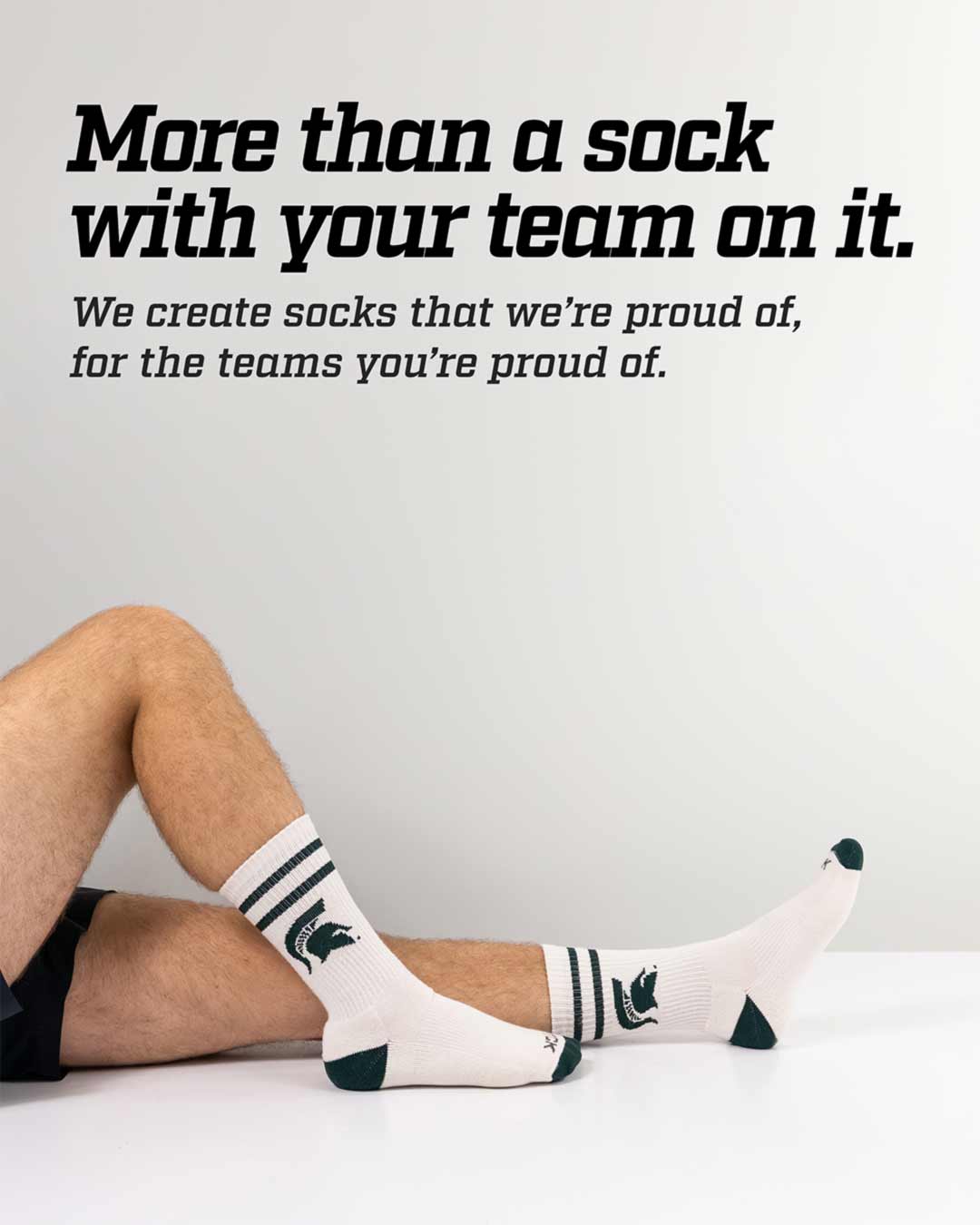 Vintage Michigan State Spartans Socks NCAA Socks For Men and Womens Soft Cotton Sock