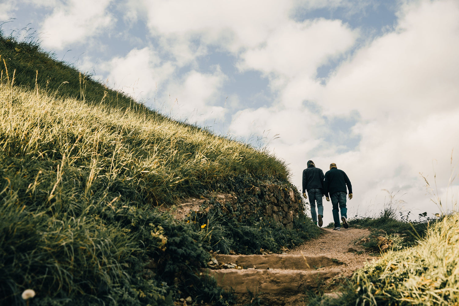 two men hiking