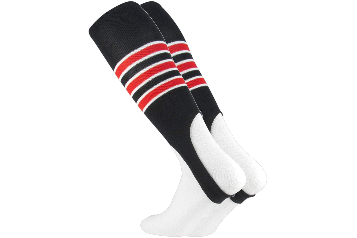 black and red baseball stirrups