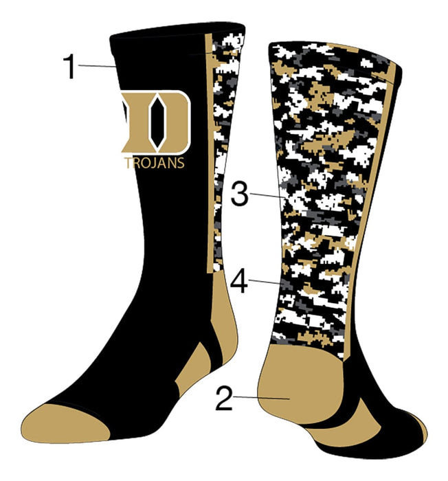 TCK Front/Accents/Color1/Color2 / Large Fully Custom Athletic Socks
