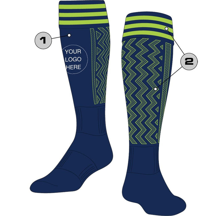 TCK Main/Accents / Large Custom Soccer Socks - Premier Striped