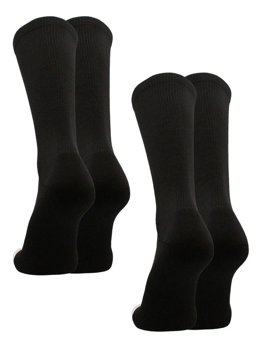 TCK 2 Pairs-Black / X-Large Prosport Crew Socks - Team Colored Crew Socks For All Sports