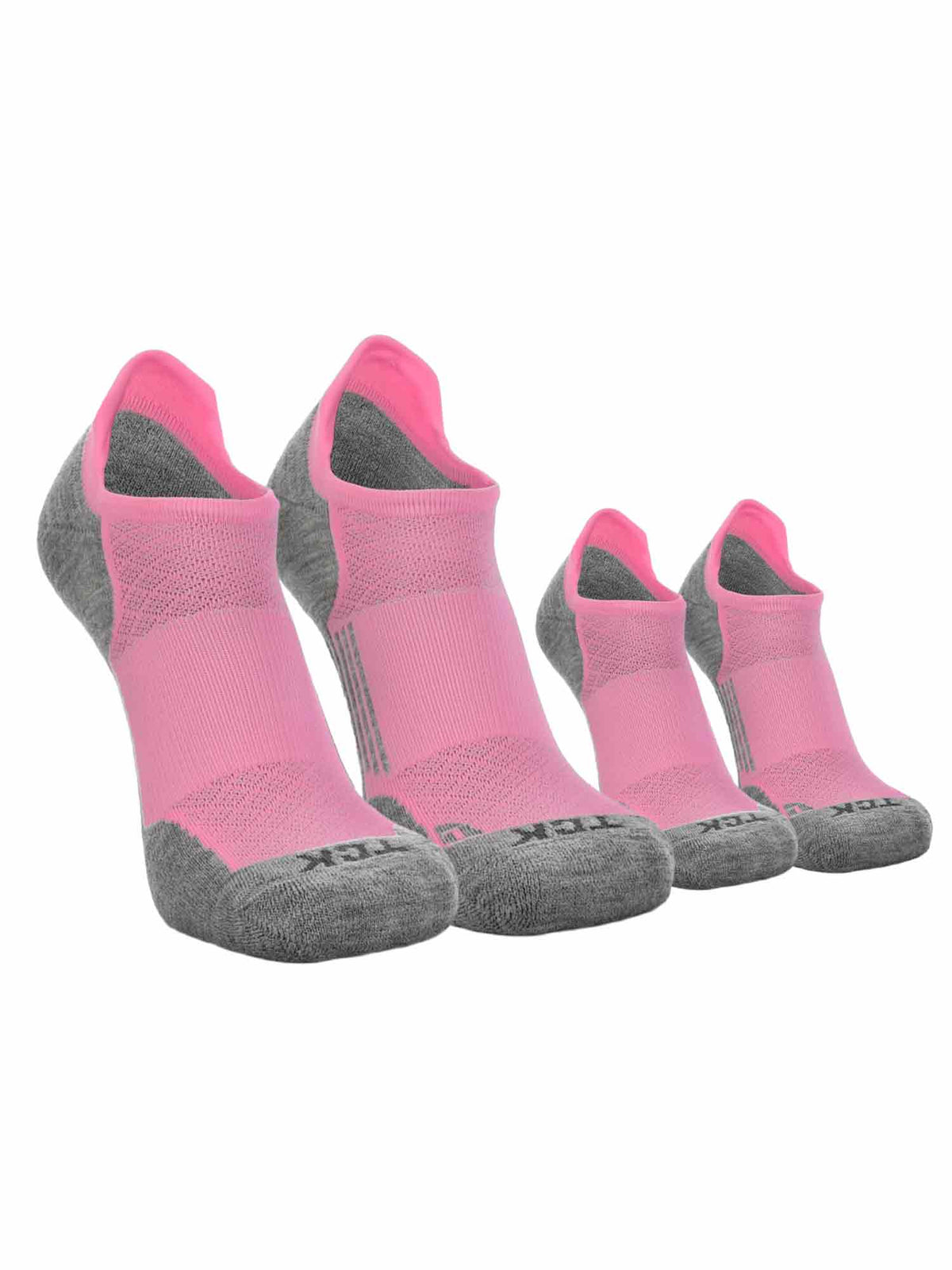 TCK 2 Pairs Pink/Heather Grey / Small TCK Low Cut Merino Wool Golf Socks Performance Blend