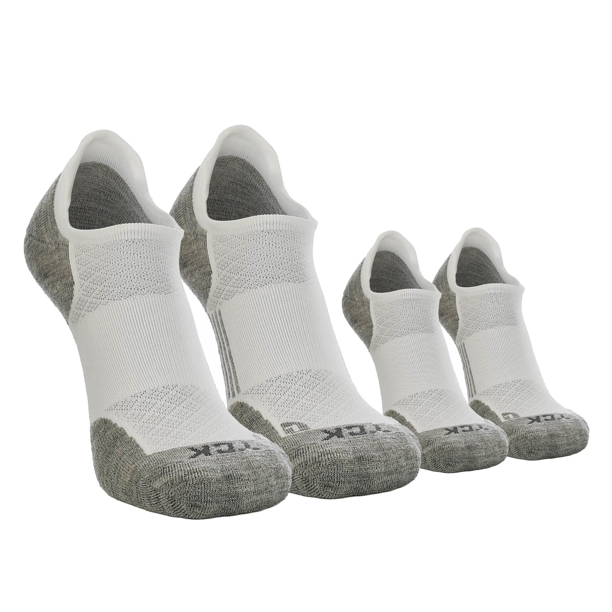 TCK 2 Pairs White/Grey / Medium TCK Low Cut Merino Wool Golf Socks Performance Blend