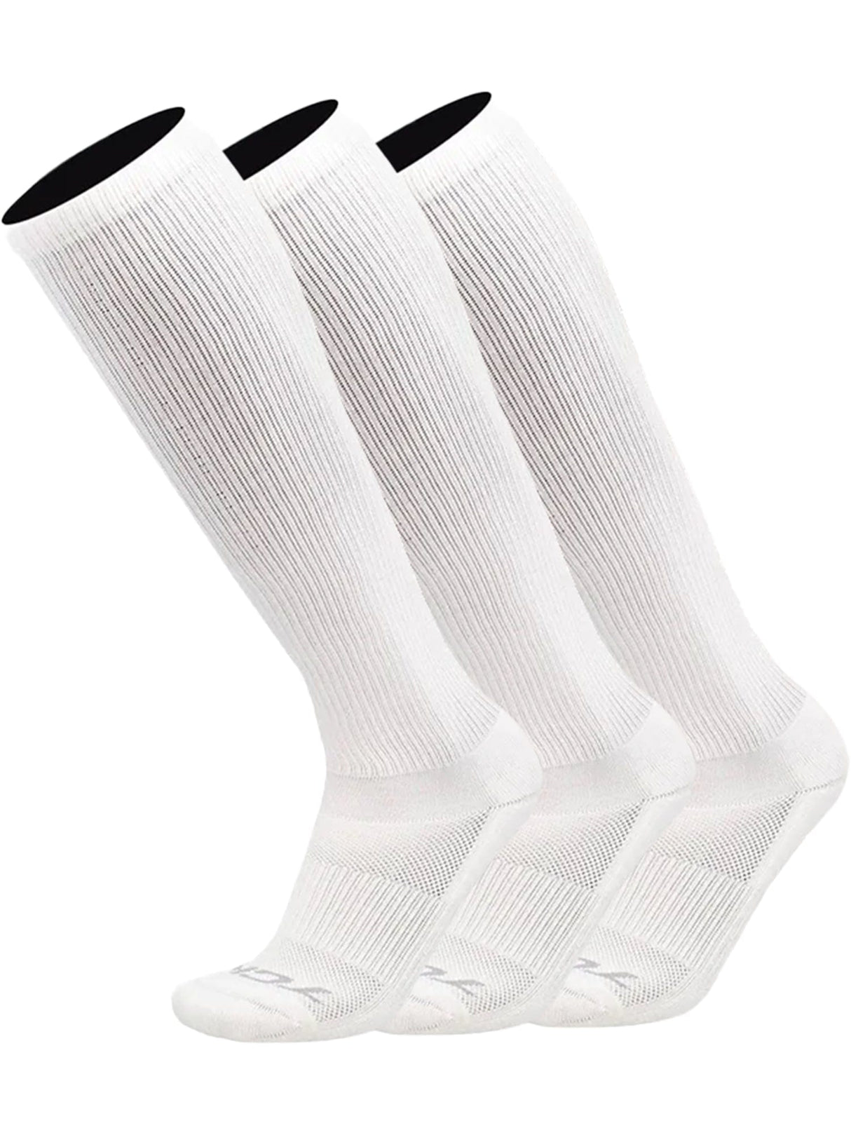 TCK 3 Pairs White / Medium Long Work & Athletic Socks Over the Calf 6-Pack