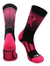 TCK Black/Hot Pink / Large Breast Cancer Awareness Striped Crew Socks