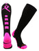 TCK Black/Hot Pink / Large Long Pink Breast Cancer Awareness Socks