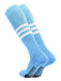 TCK Columbia Blue/White / Large Elite Performance Baseball Socks Dugout Pattern B