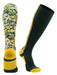 TCK Dark Green/Gold / Large Long Digital Camo Baseball Socks