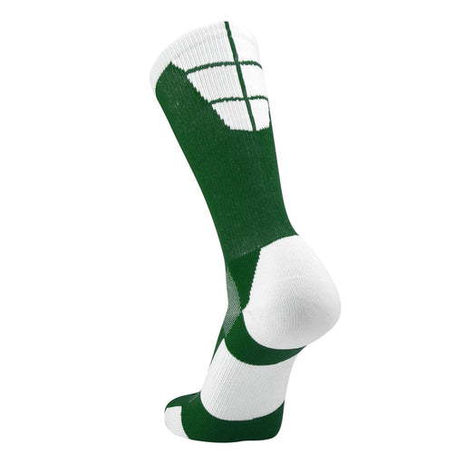 TCK Dark Green/White / Large Crew Length Football Socks