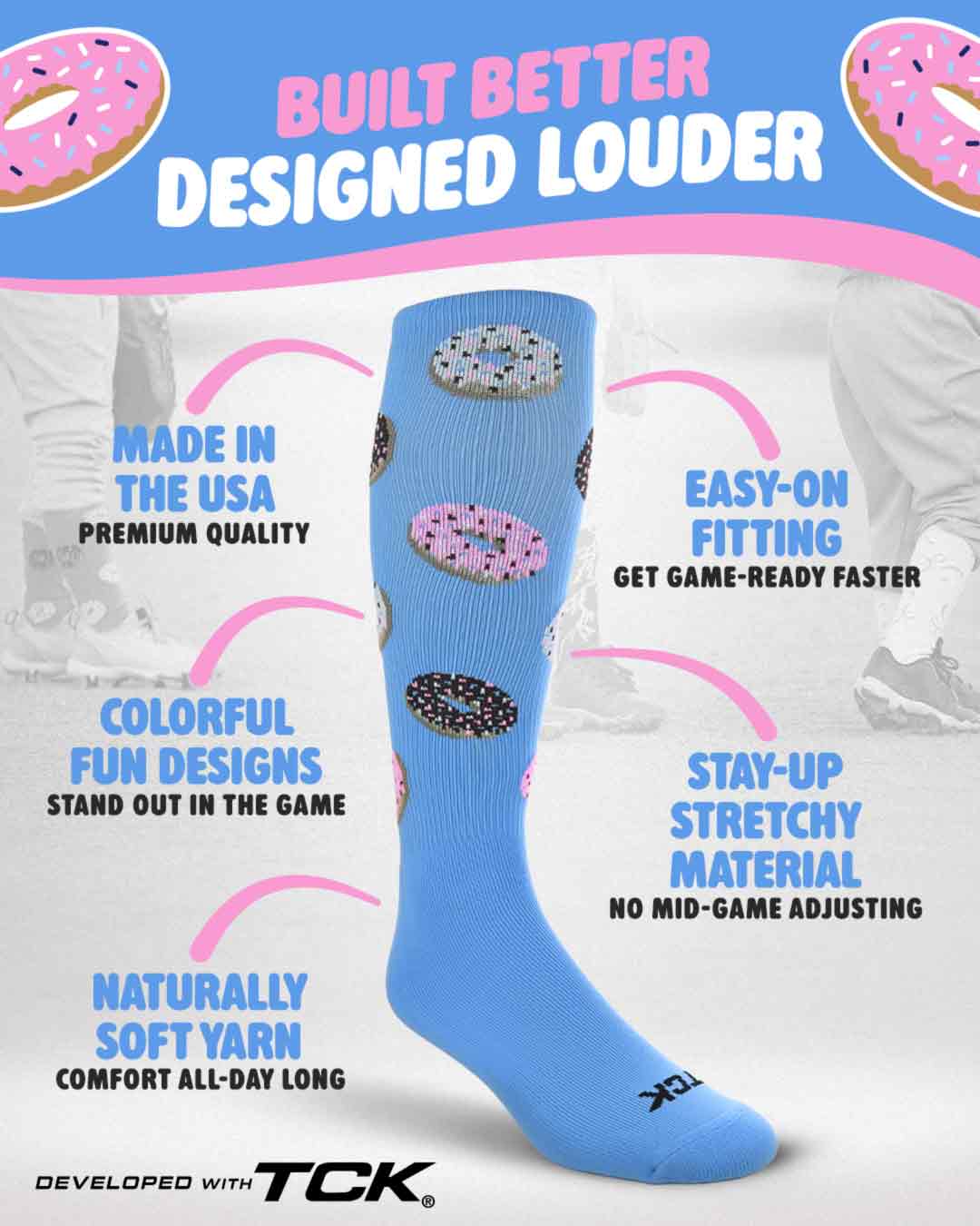 TCK Donut Athletic Knee High Socks