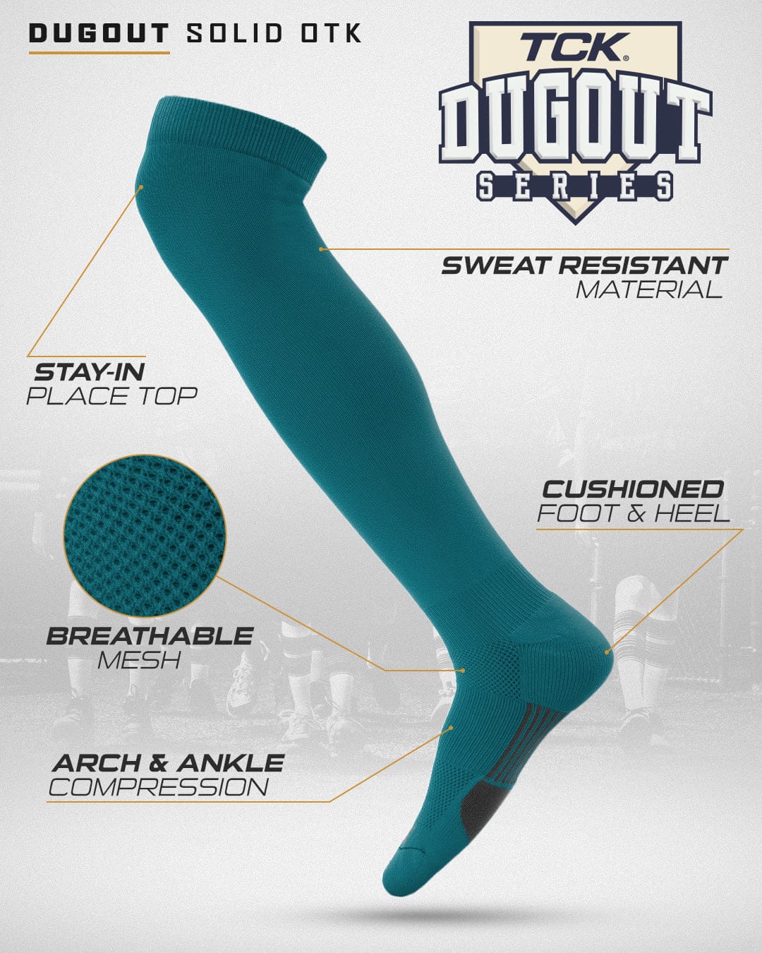 TCK Dugout Over the Knee Baseball Socks | Elite Athletic Sock