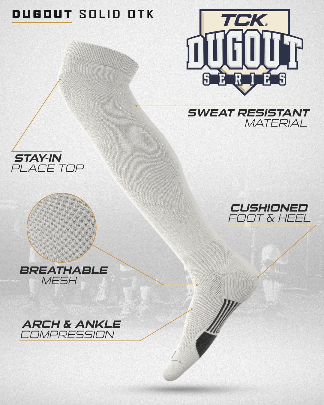TCK Dugout Over the Knee Baseball Socks | Elite Athletic Sock