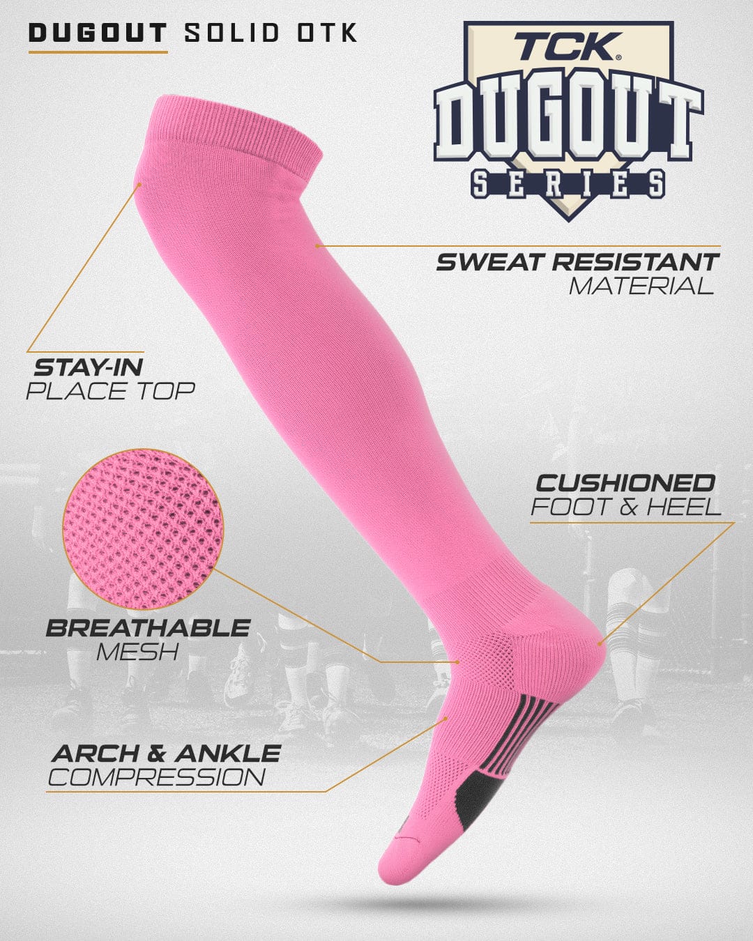 TCK Dugout Over the Knee Baseball Socks | Elite Athletic Sock