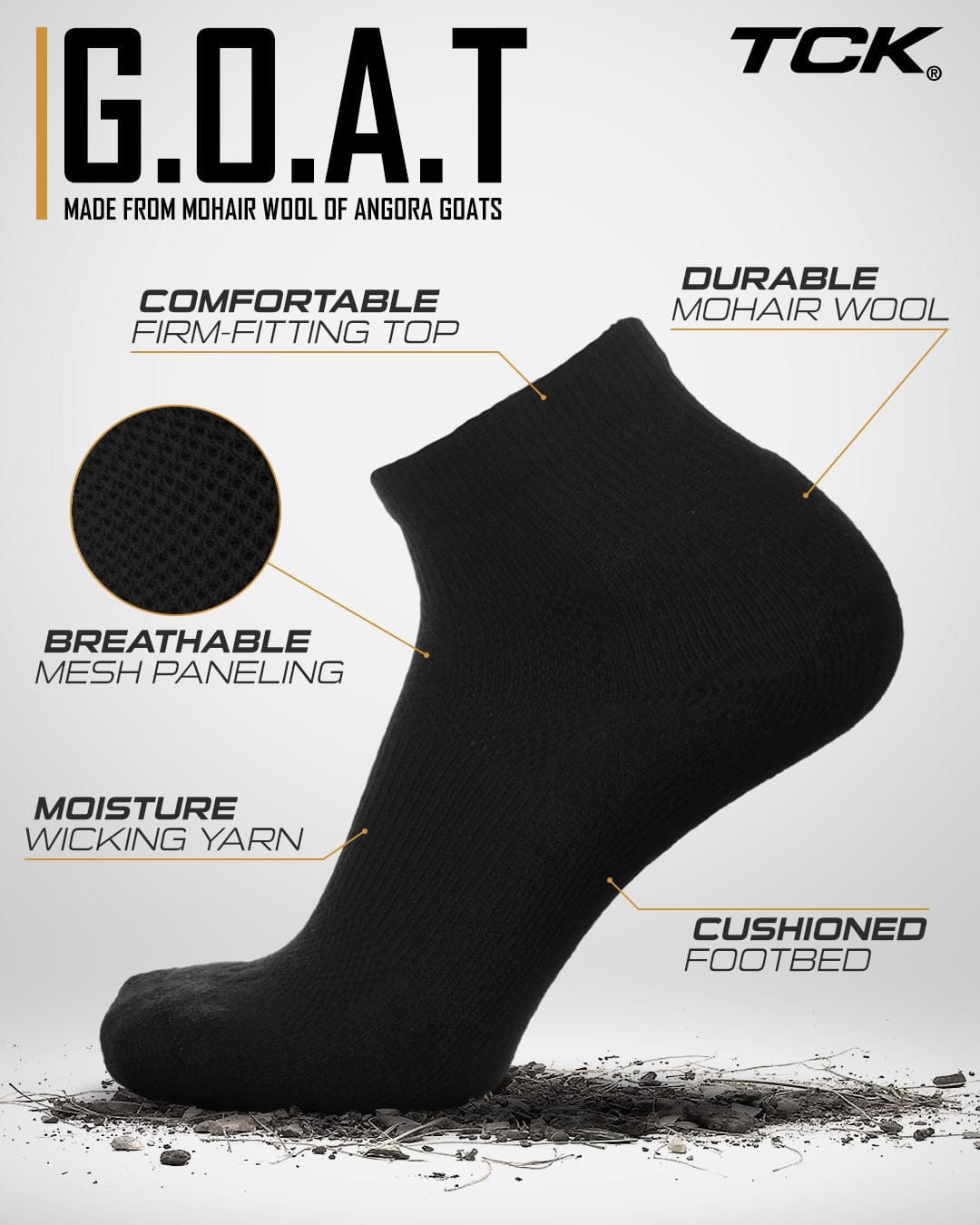 TCK GOAT Socks Quarter Length
