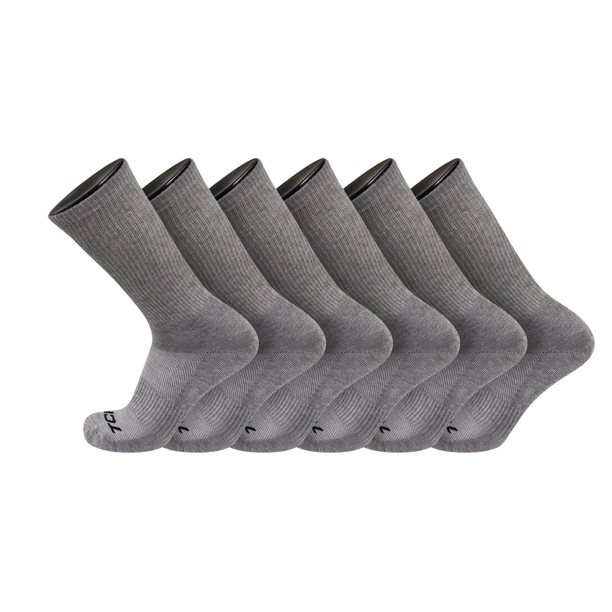TCK Grey / Large Seamless, Cushioned Crew Socks: Moisture Wicking Work & Sport