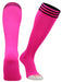 TCK Hot Pink/Black / Large Pink Breast Cancer Awareness Socks with Stripes