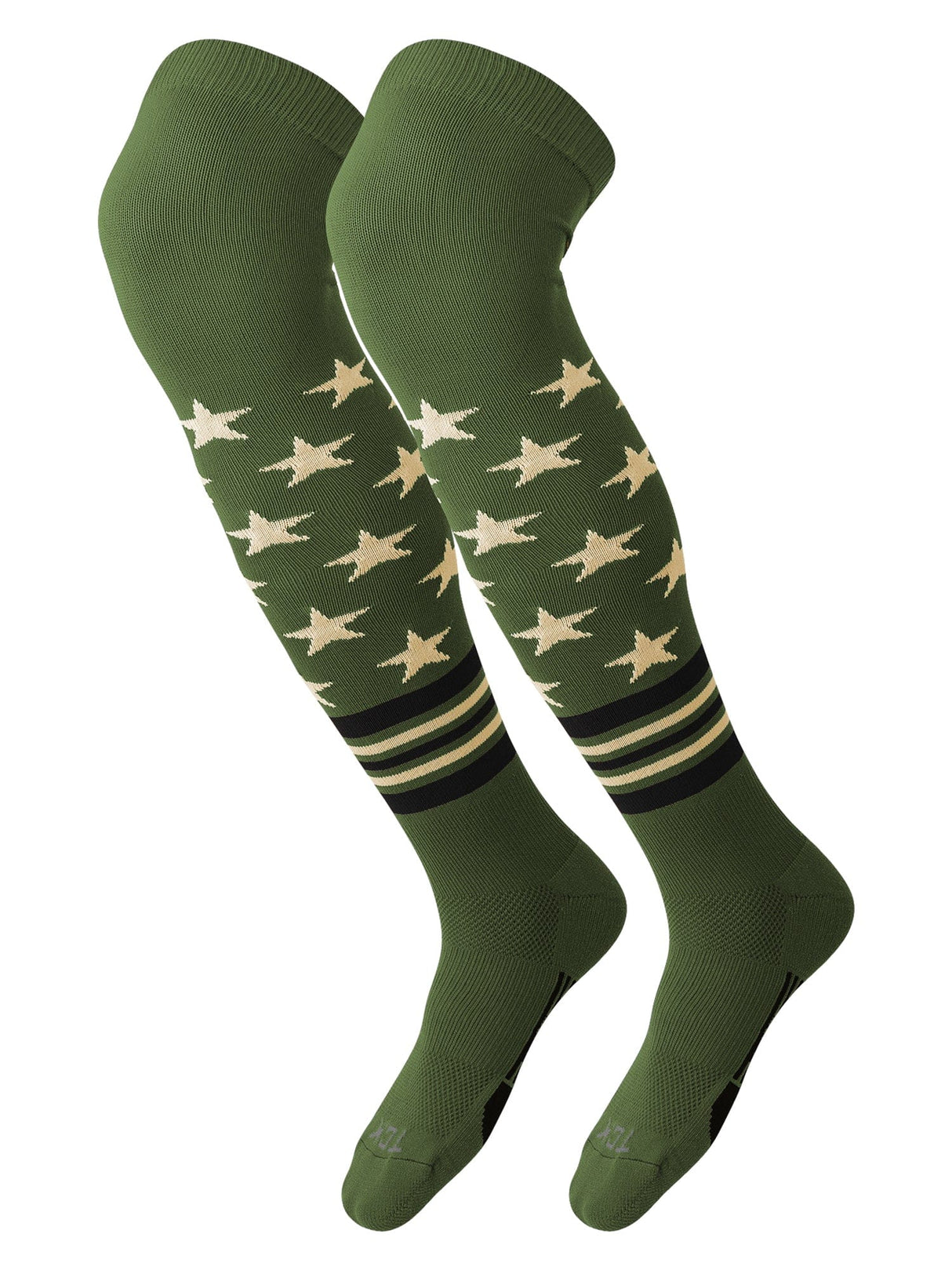 TCK Military Green/Vegas Gold/Black / Small TCK Freedom Dugout USA Made Stars & Stripes OTK Socks