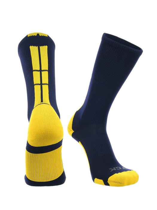 TCK Navy/Gold / X-Large Baseline 3.0 Athletic Crew Socks Adult Sizes Team Colors