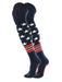 TCK Navy/Scarlet/White / Large USA Freedom Baseball Socks Long Over the Knee