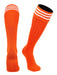 TCK Orange White / Medium European Striped Soccer Socks Fold Down Top