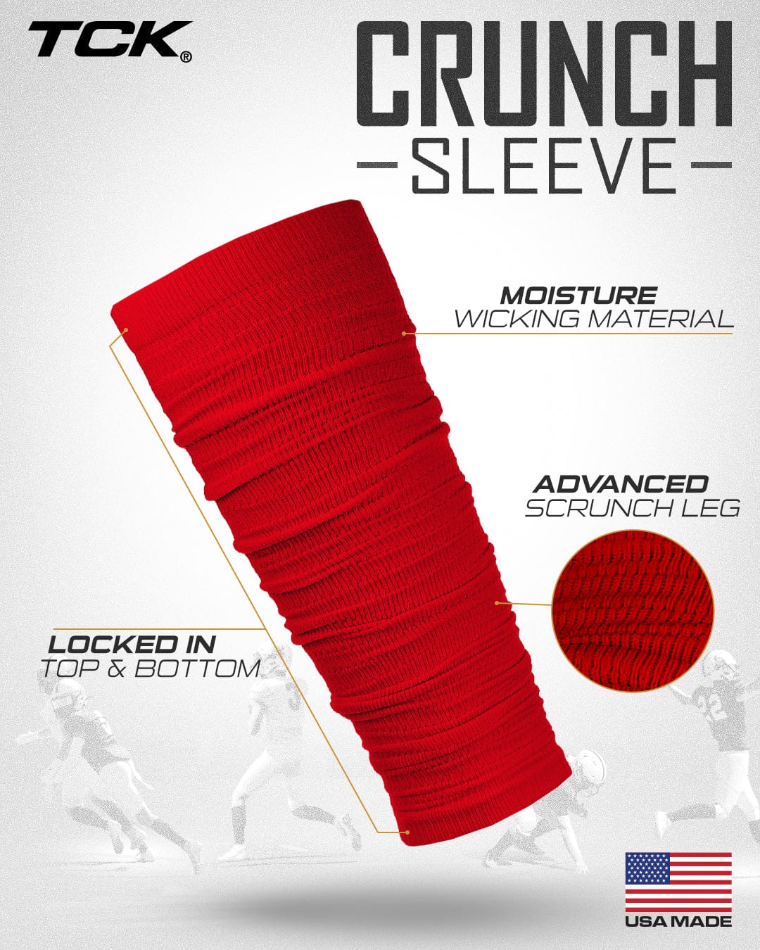 TCK Pre Scrunched Football Leg Sleeves For Men and Boys
