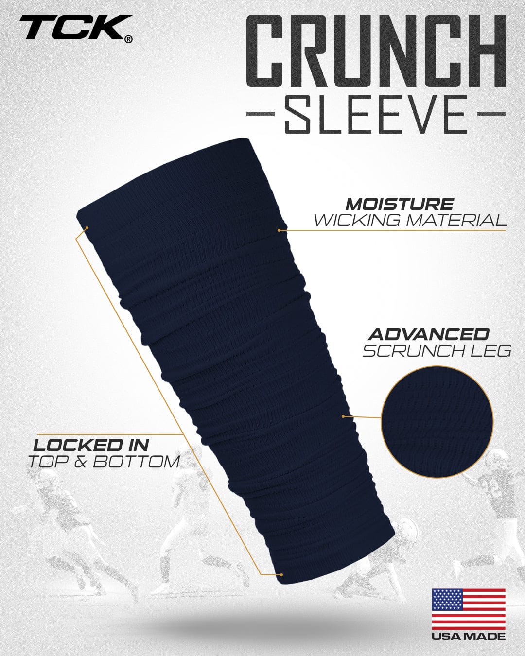 TCK Pre Scrunched Football Leg Sleeves For Men and Boys