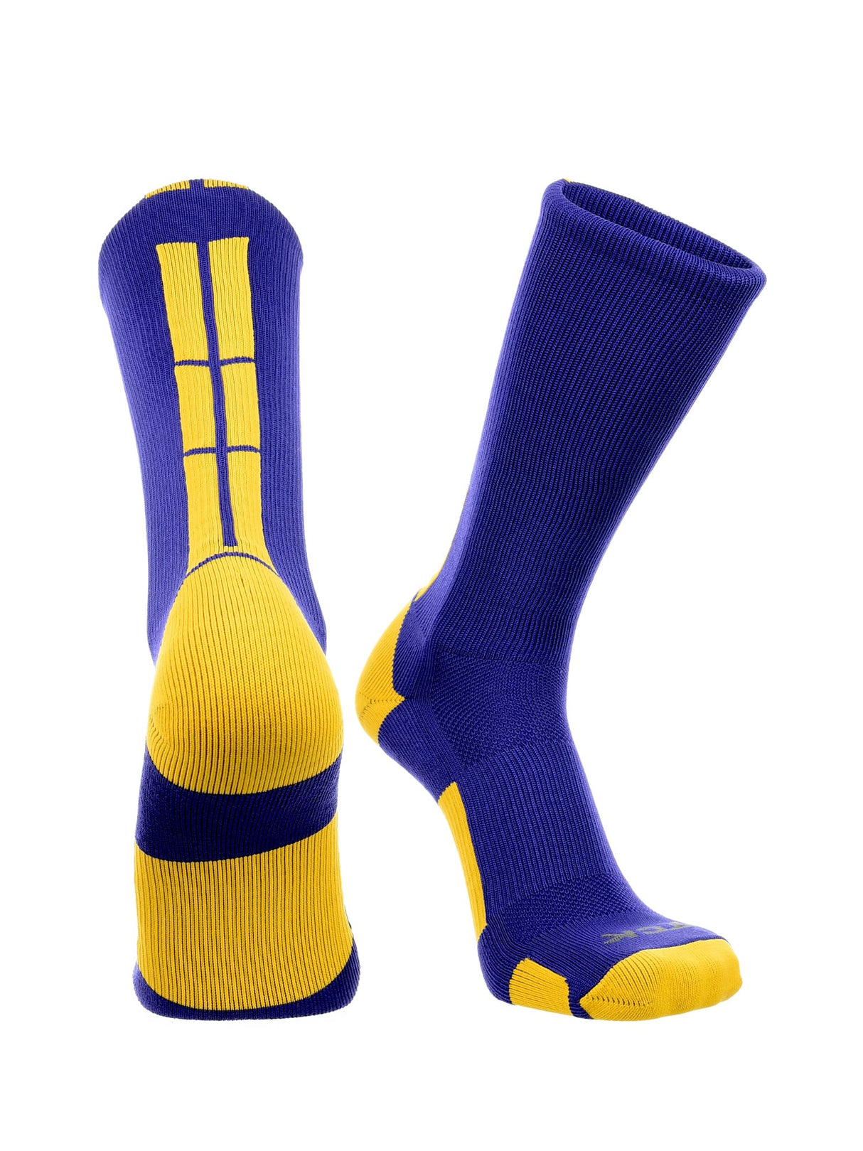 TCK Purple/Gold / Large Baseline 3.0 Athletic Crew Socks Adult Sizes Team Colors