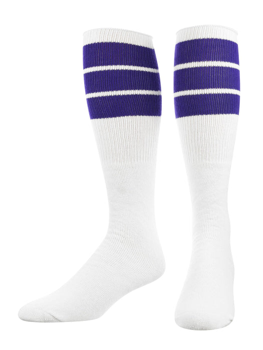 TCK Purple / Small Retro Tube Socks 3 Stripes Over the Calf