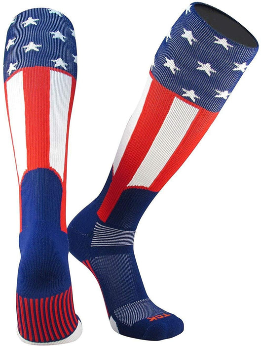 TCK Red/White/Blue / Large USA Baseball Stirrup Socks Uncle Sam