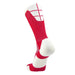 TCK Red/White / X-Large Crew Length Football Socks