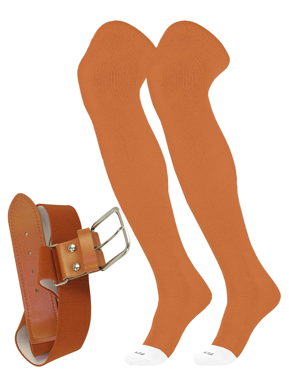 TCK Texas Orange / Medium Prosport Belt and Socks Combo | Over the Knee Sock
