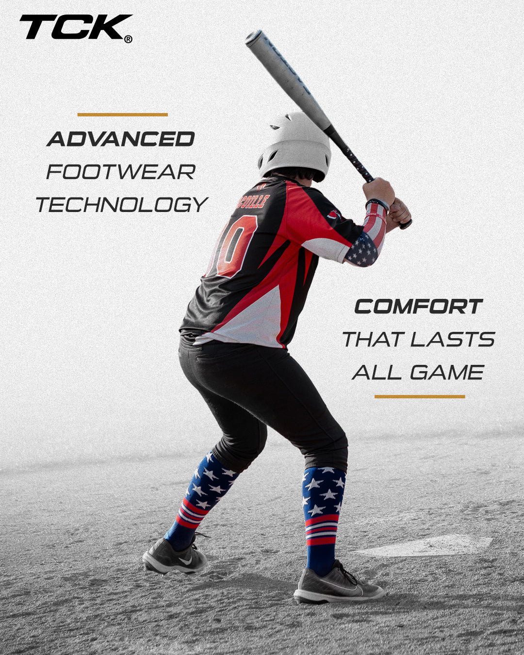 TCK Freedom Dugout USA Made Stars & Stripes OTK Socks