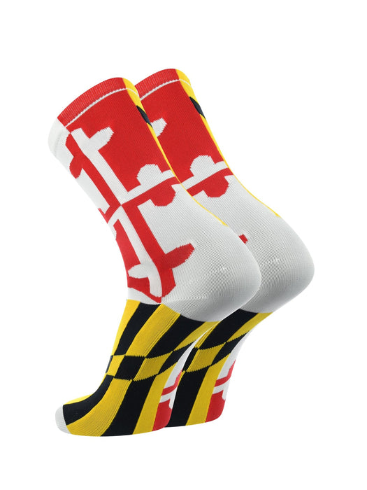 Maryland Flag Socks Crew Length