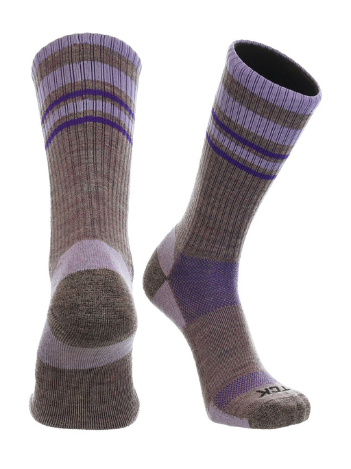 Striped Merino Wool Hiking Socks For Men & Women