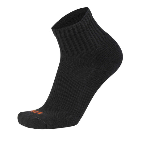 Chase Cotton Quarter Crew Socks (Black, Large)