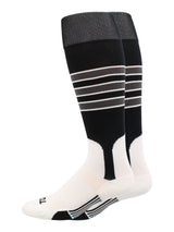 Baseball Stirrup Socks Pattern D (Black/White/Graphite, X-Large)
