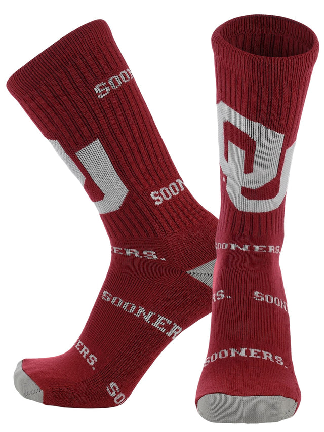 TCK Oklahoma Crimson/White / Large Oklahoma Sooners Mayhem Crew Socks
