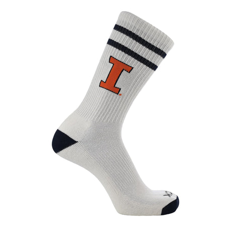 Illinois Fighting Illini Socks | Vintage Soft Cotton Sock with Stripes – NCAA Licensed | Orange & Blue University of Illinois | College Fan Gameday Apparel for Men & Women | Men's & Women's (Medium)
