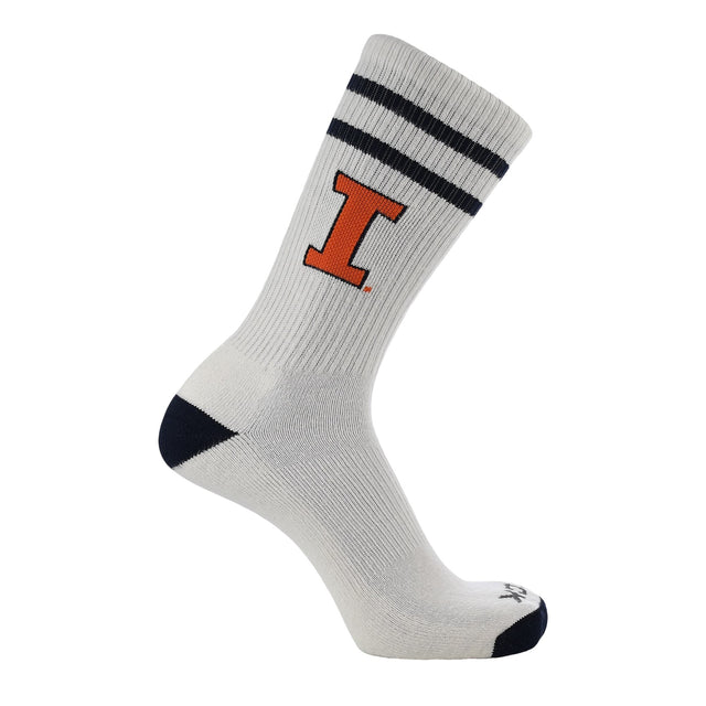 Illinois Fighting Illini Socks | Vintage Soft Cotton Sock with Stripes – NCAA Licensed | Orange & Blue University of Illinois | College Fan Gameday Apparel for Men & Women | Men's & Women's (Medium)