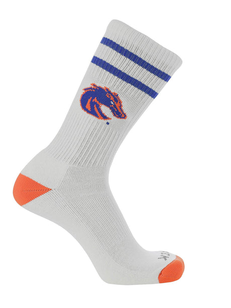 Boise State Broncos Socks - Vintage Striped, NCAA Licensed Men's & Women's (Large)