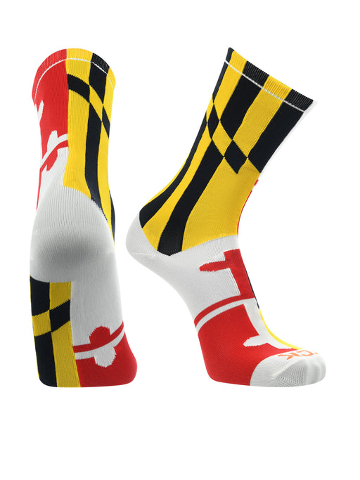 Maryland Flag Socks Crew Length