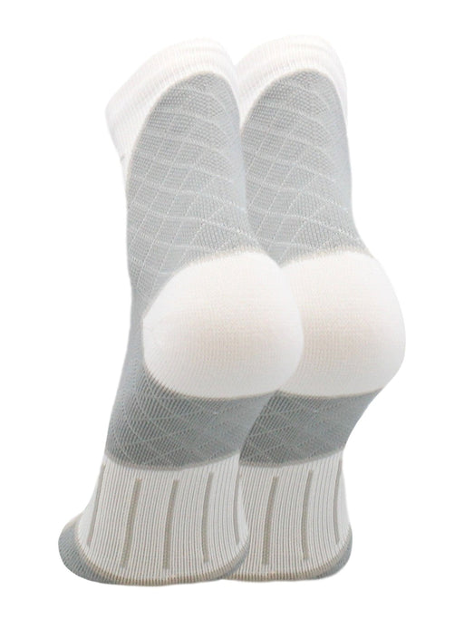TCK Achilles Tendonitis Compression Socks (White/Grey, Large)