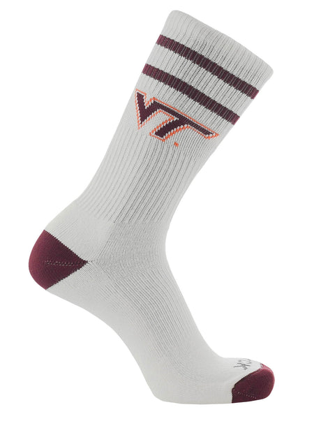 Virginia Tech Hokies Socks - Vintage Striped, NCAA Licensed (Medium)