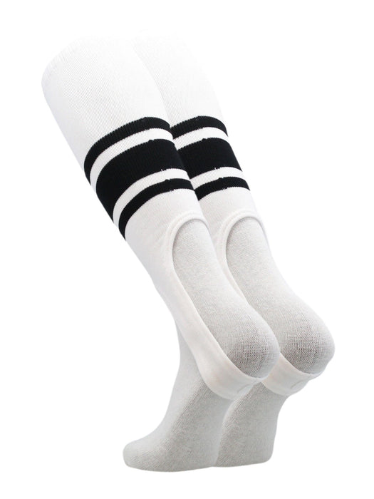 White Stirrups for Softball and Baseball with Stripes