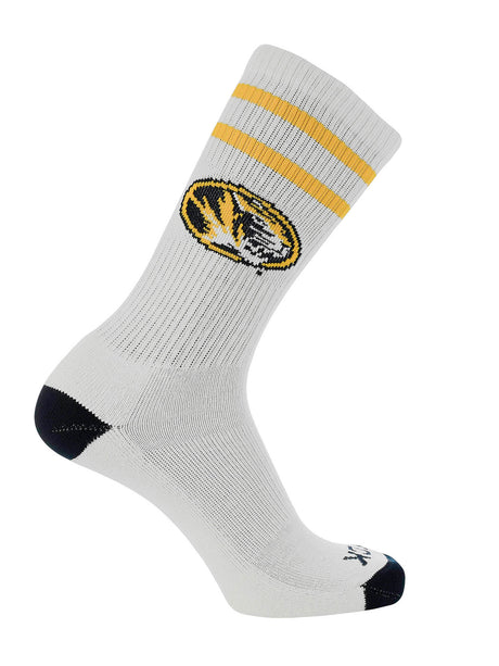 Missouri Tigers Socks - Vintage Striped, NCAA Licensed (Large)