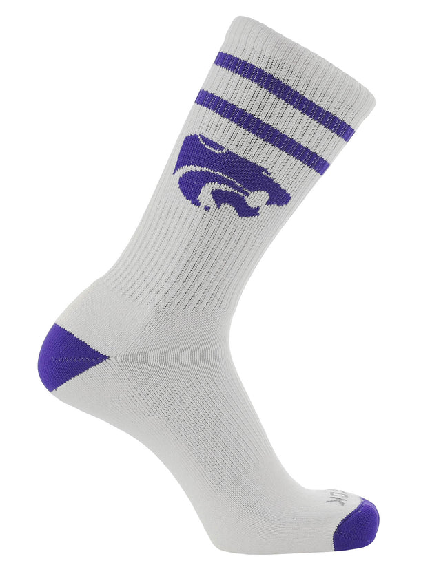 Kansas State Wildcats Socks - Vintage Striped, NCAA Licensed (Large)