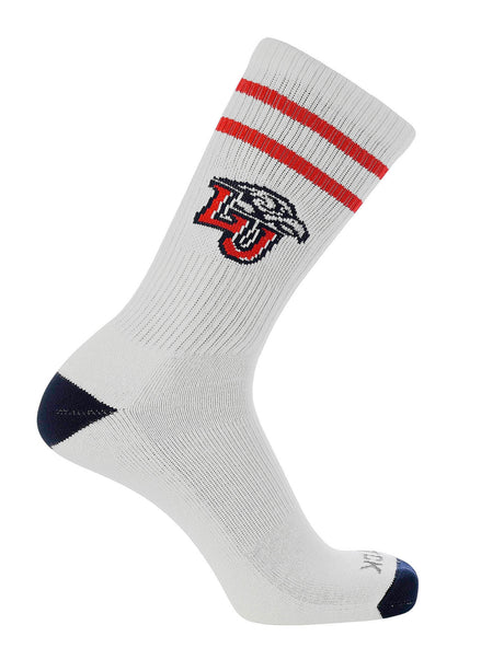 Liberty Flames Socks - Vintage Striped, NCAA Licensed (Large)