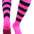 The Winger - Striped Rugby Socks (Hot Pink/Black, X-Large)